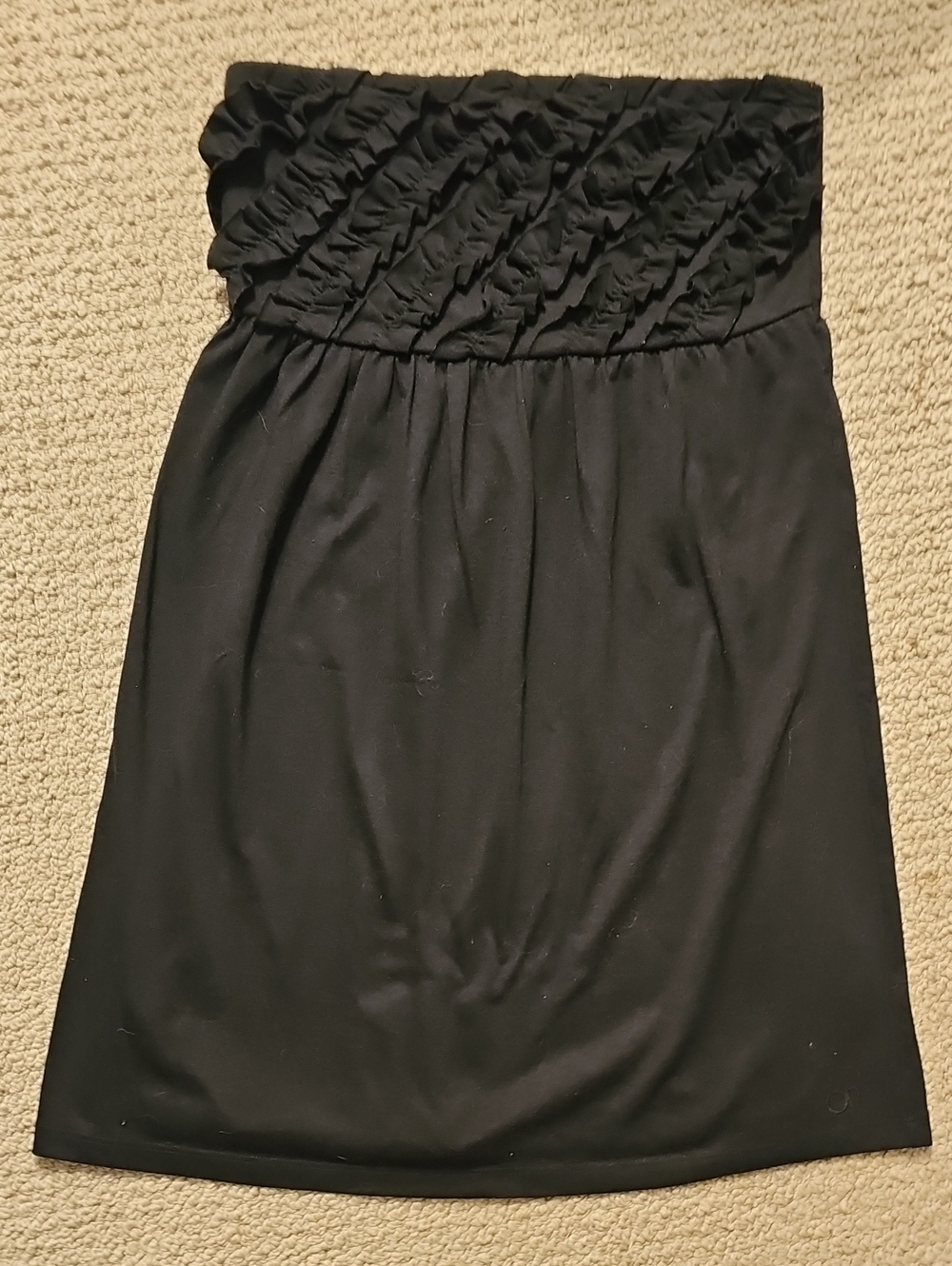 OP Black Ruched Chest Strapless Swim Coverup